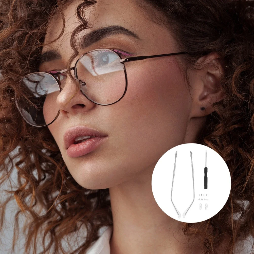 Glasses Repair Kit Arm with Sleeve Eyeglass Temples Frame Replacement Parts