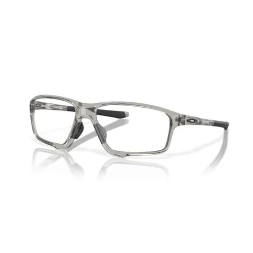 Oakley Crosslink Zero OX8080 808004 58MM Polished Grey Shadow Square Eyeglasses for Men + Bundle Accessory Leash Kit, Microfiber Pouch 1