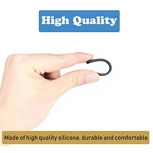 OPUGIT 8 Pairs Eyeglass Replacement Temples, Silicone Glasses End Tips Ear Sock Sleeve for Thin Metal Eyeglass Legs, Black 4
