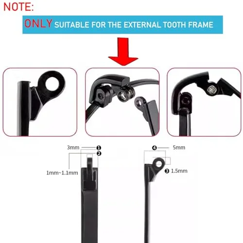 OPUGIT Metal Glasses Replacement Temple, Eyeglass Arms Legs Replacement, Glasses Repair Kit Universal Eyeglasses Replacement, DIY Temples for Glasses with Screws(1 Pair, Black) 3