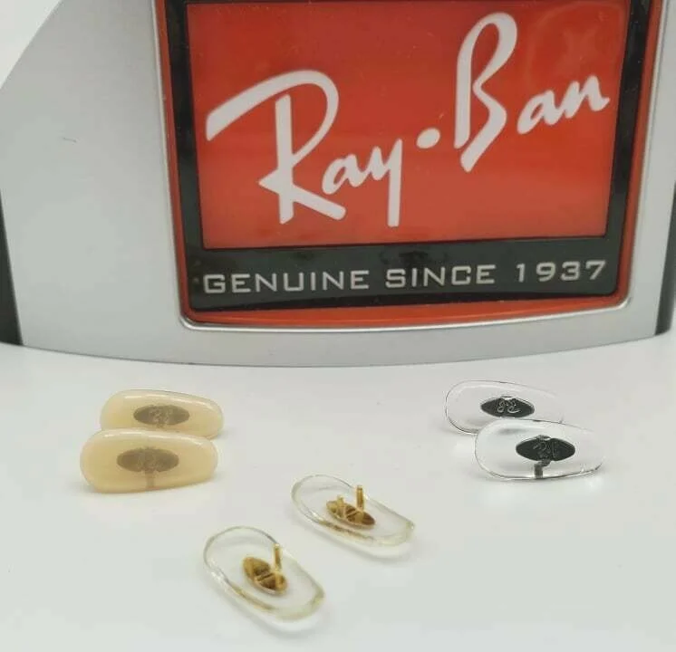 Ray Ban Pair Replacement Nose Pads Crimp On Gold/Gun Clear, Flesh 12, 14 or 16mm