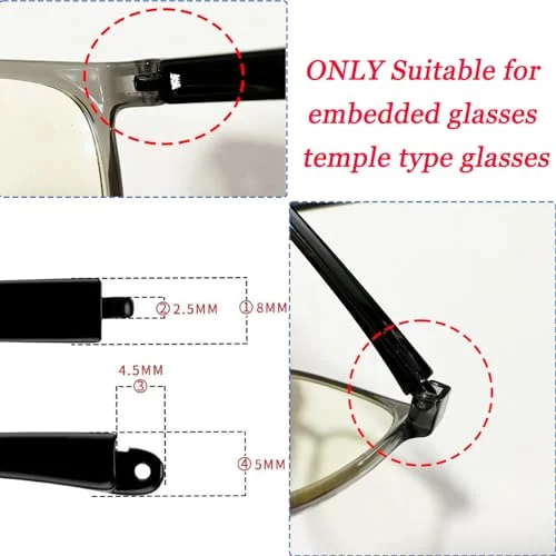 UPIONIC Glasses Replacement Temple, TR90 Eyeglass Arms Legs Replacement, Universal Eyeglasses Repair Kit, DIY Temples for Glasses with Screws (1 Pair, Matte Black) 2